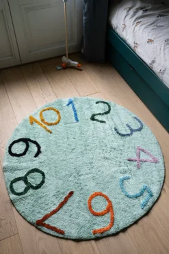 Alfombra De Algodón Redonda Diseño Números