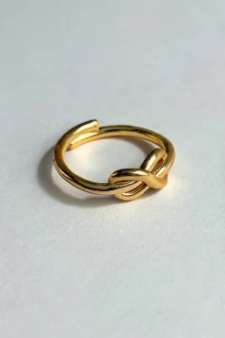Anillo Dorado Ajustable Con Diseño Infinito