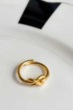 Anillo Dorado Ajustable Con Diseño Infinito