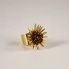 Anillo Dorado Ajustable Con Diseño De Girasol Marrón