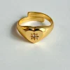 Anillo Dorado Ajustable Con Diseño Corazón