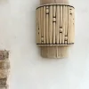 Aplique De Pared De Yute Y Algodón Con Detalles Negros