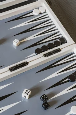 Backgammon De Resina Blanco Y Negro