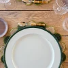 Bajoplato Blanco Con Borde Diseño Bambú Verde