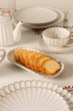 Bandeja Blanca Flor & Bizcocho En Bolsa