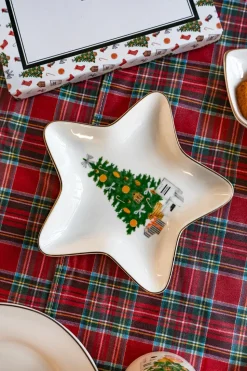 Bandeja Con Diseño De Estrella De Navidad Co