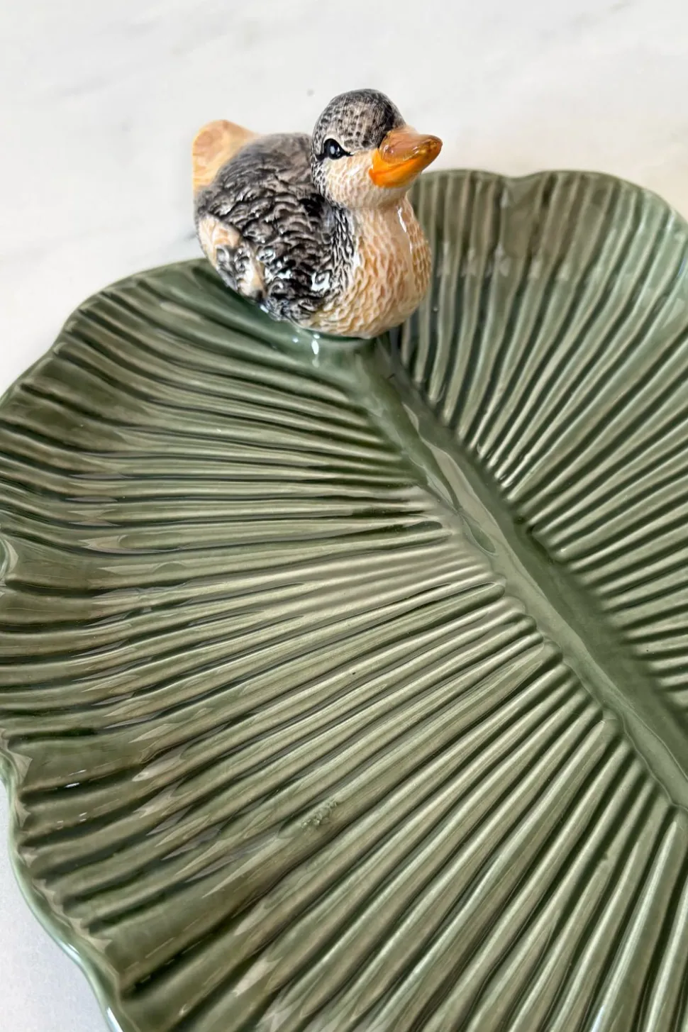 Bandeja Con Diseño De Hoja Y Figura De Pato