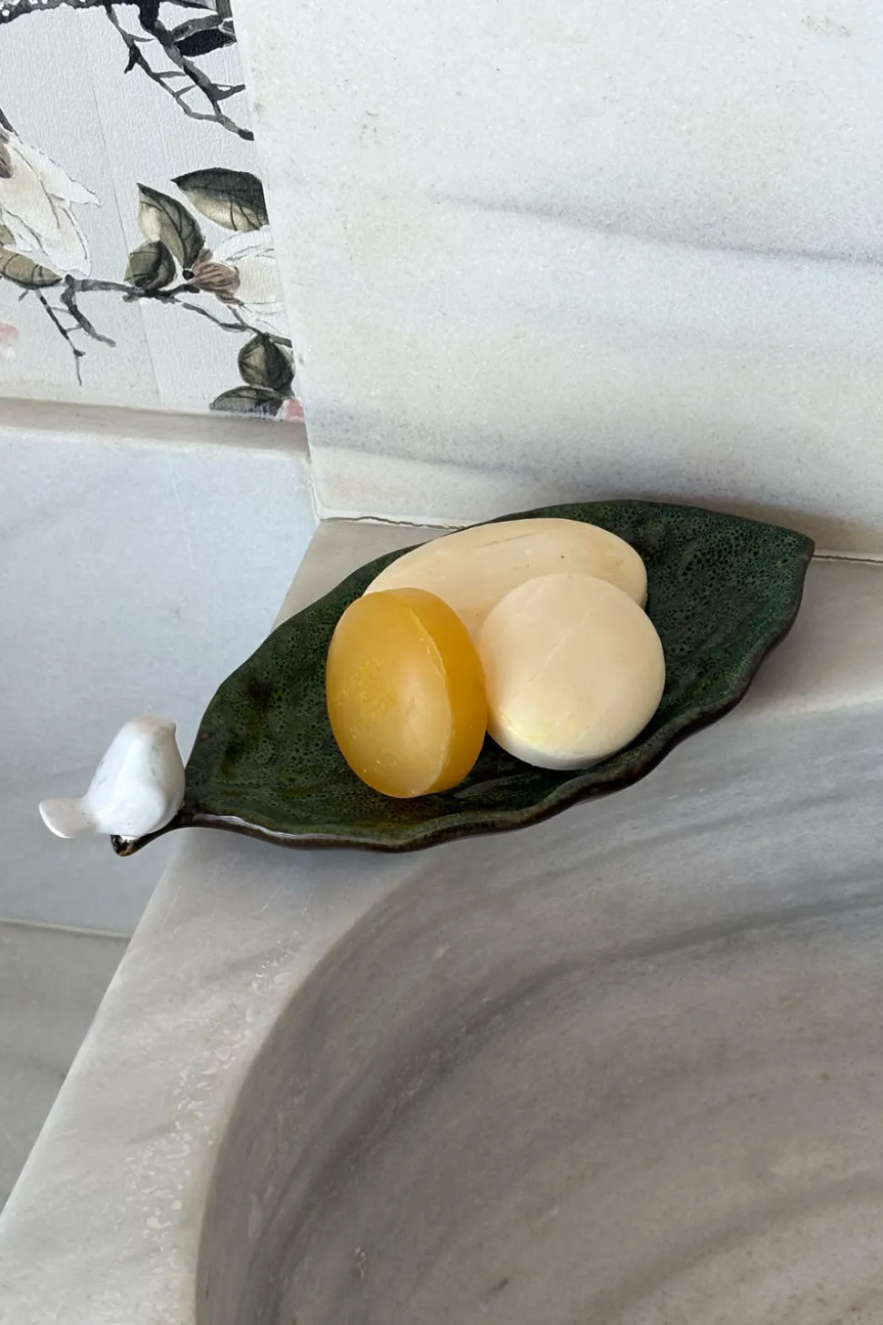 Bandeja Con Diseño De Hoja Y Figura De Pájaro