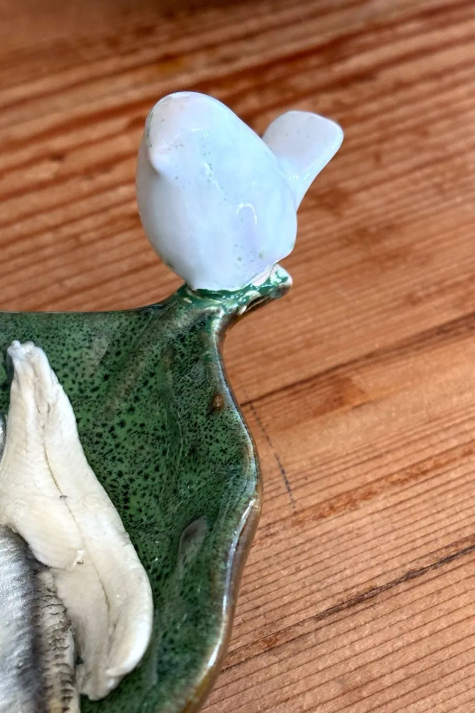 Bandeja Con Diseño De Hoja Y Figura De Pájaro