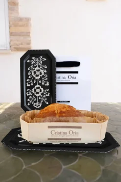 Bandeja Con Flores Pintadas & Bizcocho En Bolsa