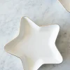Bandeja De Cerámica Con Borde Dorado Diseño Estrella