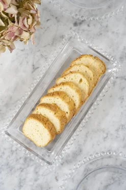 Bandeja De Cristal & Bizcocho En Bolsa