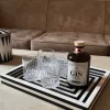 Bandeja De Resina Con Diseño De Rayas Blancas Y Negras