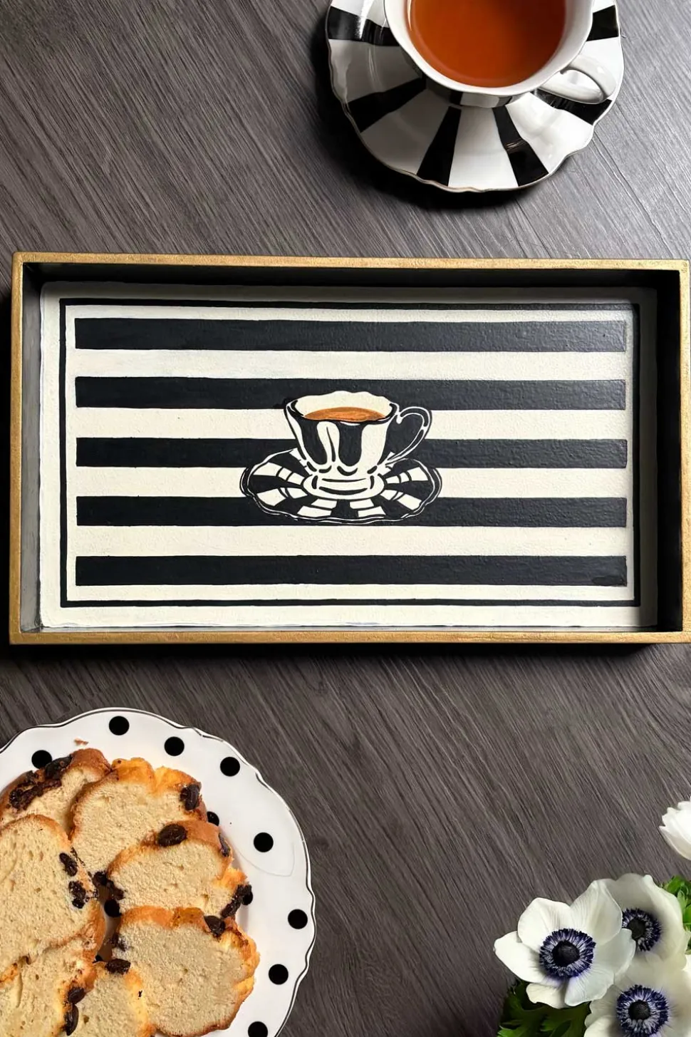Bandeja Decorativa Pintada a Mano con Diseño CO
