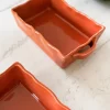 Bandeja Horno Con Borde Ondulado Terracota