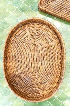 Bandeja Ovalada De Ratán