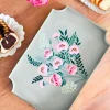 Bandeja Rectangular Con Flores Pintadas A Mano