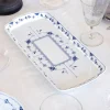 Bandeja Rectangular Crisantemos Azules Co