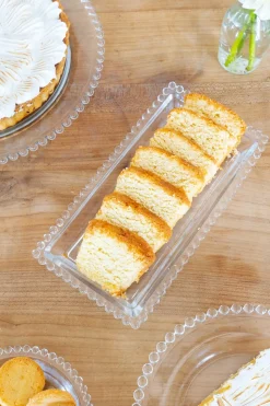 Bandeja Rectangular Cristal Bolitas Pequeña