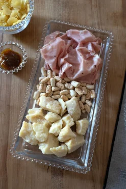 Bandeja Rectangular Cristal Bolitas Grande