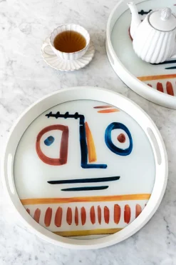 Bandejas Redondas De Cerámica Con Diseño Picasso