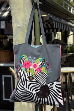 Bolsa Bordada A Mano Con Diseño De Cebra