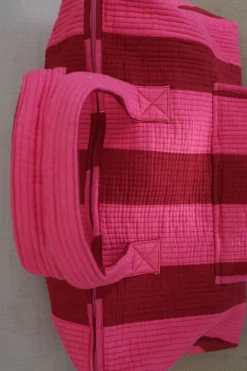 Bolsa De Viaje Rayas Rosas Y Rojas