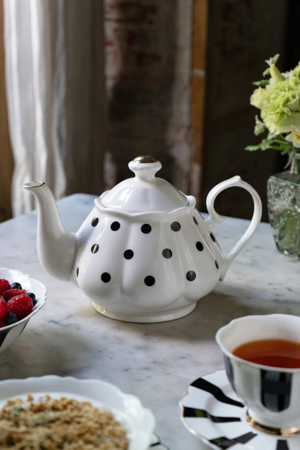 Bolsa Dulce con Tetera Puntos CO & Taza y Plato CO