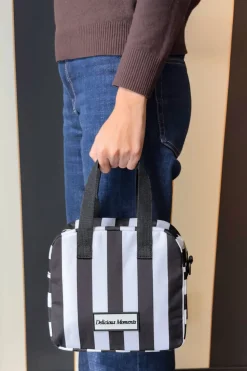 Bolsa Isotérmica Blanca Y Negra Con Mensaje “Delicious Moments”