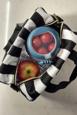 Bolsa Isotérmica Blanca Y Negra Con Mensaje “Delicious Moments”