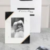 Bolsa Marco De Fotos De Mármol B&W Personalizado