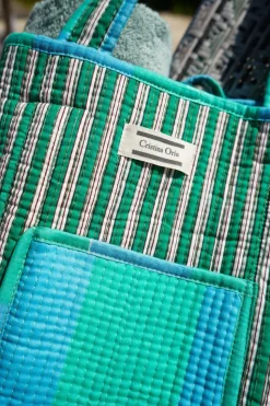 Bolsa Rayas Azules Y Verdes