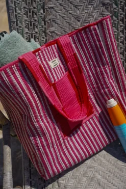 Bolsa Rayas Rosas Y Rojas