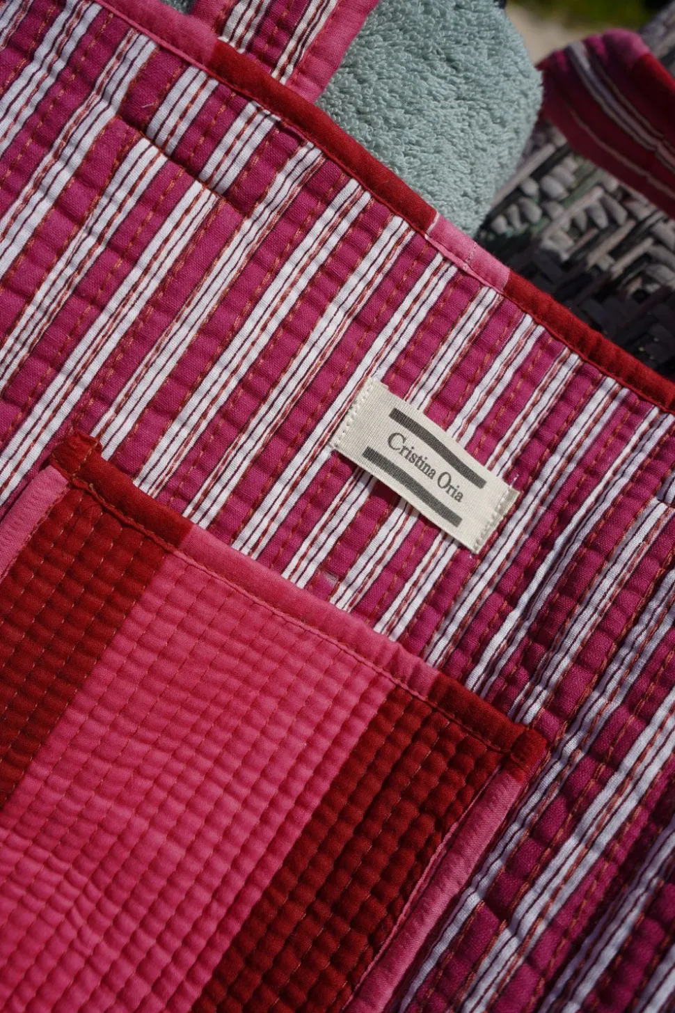 Bolsa Rayas Rosas Y Rojas