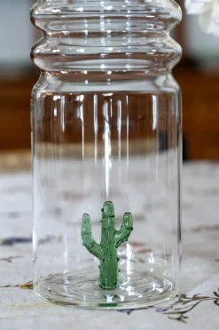 Botella De Cristal Con Figura Cactus