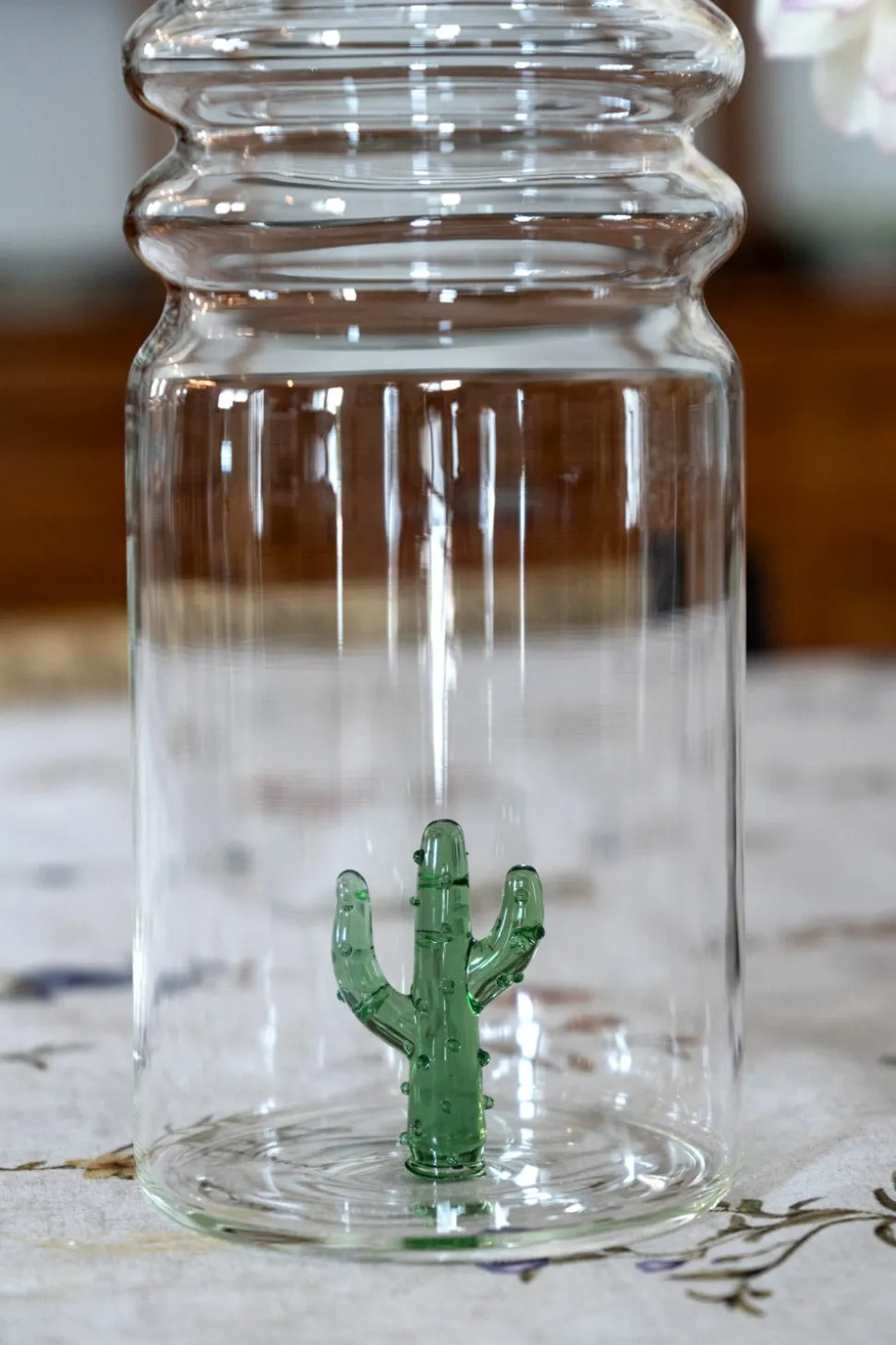 Botella De Cristal Con Figura Cactus