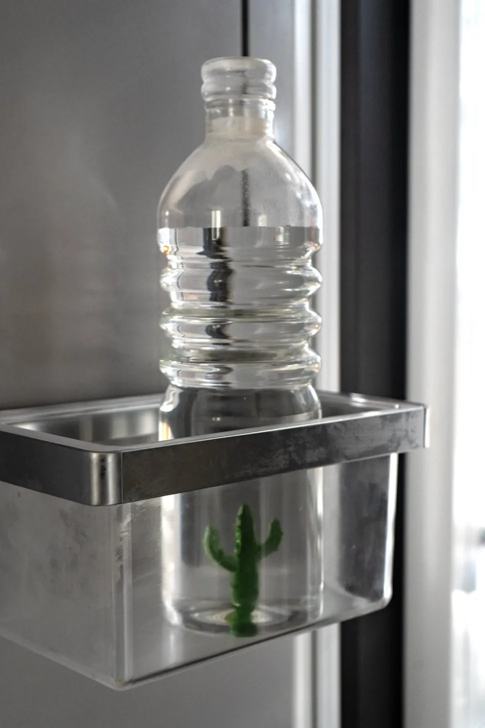 Botella De Cristal Con Figura Cactus