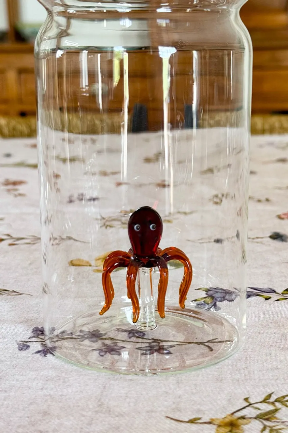 Botella De Cristal Con Figura Pulpo