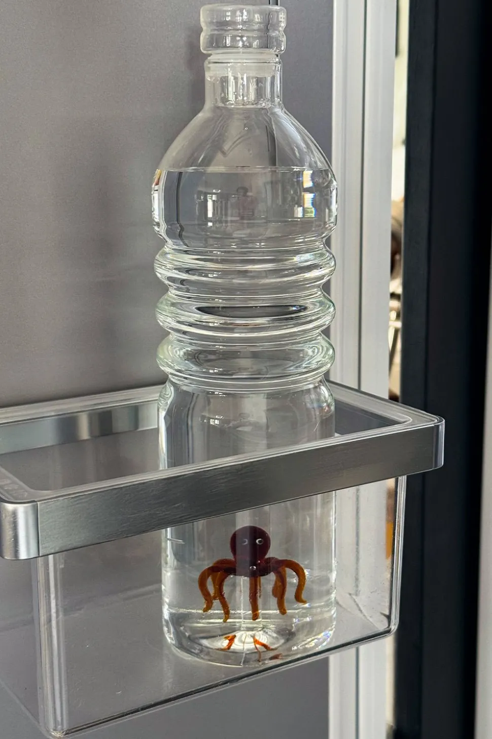 Botella De Cristal Con Figura Pulpo