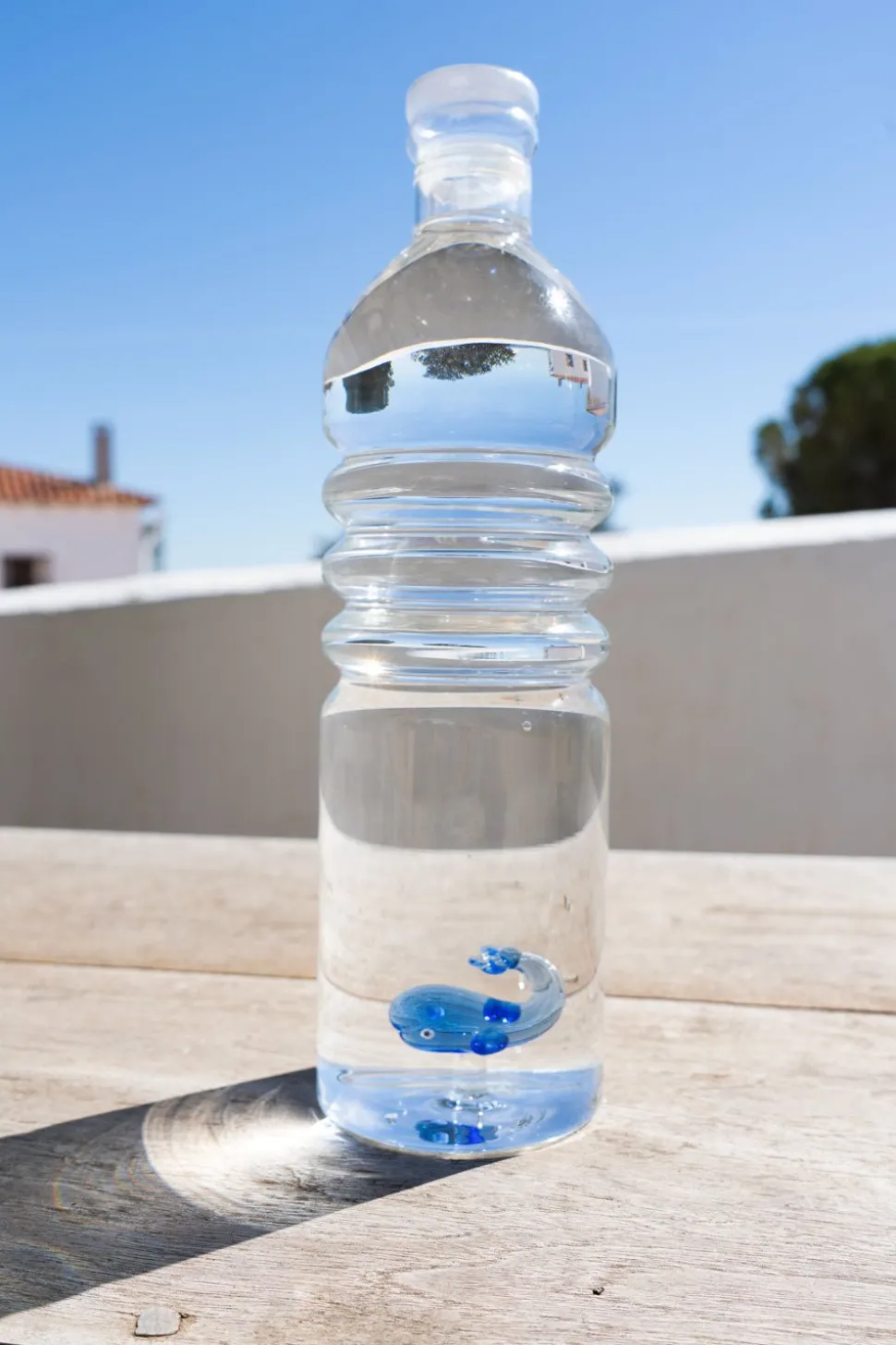Botella De Cristal Con Figura Ballena