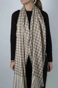 Bufanda De Cashmere Cuadros Pequeños