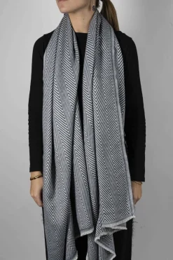 Bufanda De Lana Y Cashmere Con Diseño ZigZag