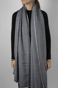 Bufanda De Lana Y Cashmere Con Diseño ZigZag