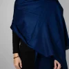 Bufanda De Lana Y Seda Azul