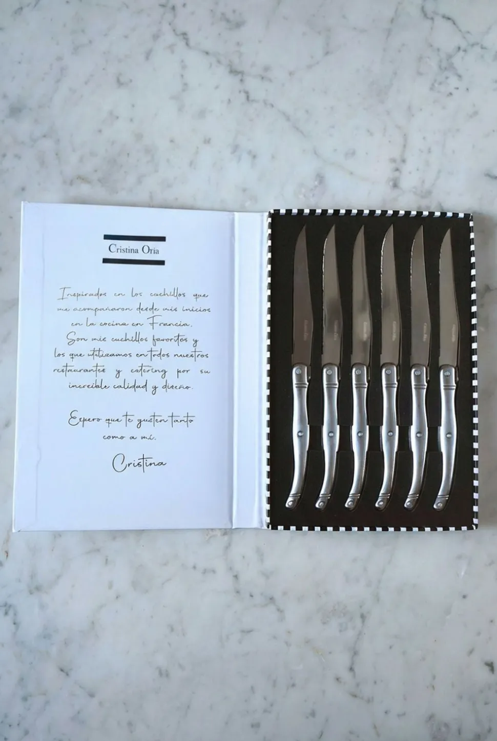 Caja De 6 Cuchillos De Carne Cristina Oria