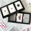 Caja De Madera Alargada Con 3 Juegos De Cartas