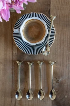 Caja De Regalo Tazas Espresso Y Cucharitas De Bronce
