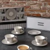 Caja De Regalo Tazas Espresso Y Platos Blanca Y Gris Cristina Oria