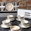 Caja De Regalo Tazas Y Platos Blanca Y Gris Cristina Oria