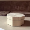 Caja Decorativa Hexagonal De Resina Blanca Pequeña